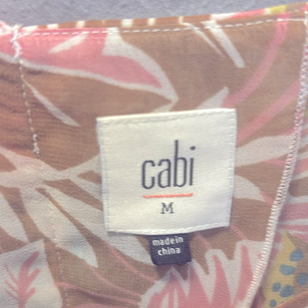 Cabi Tropical Orchid Parlor Blouse Top Style #5216 Women’s Size Medium - Picture 8 of 9